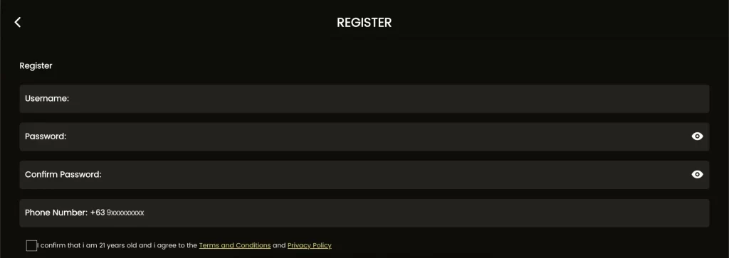 855JL register form giving access to online casino games and real-time app features
