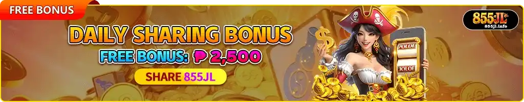 855JL login daily sharing bonus and claim exciting rewards from online casino games