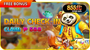 855JL player claiming daily bonus for extra rewards